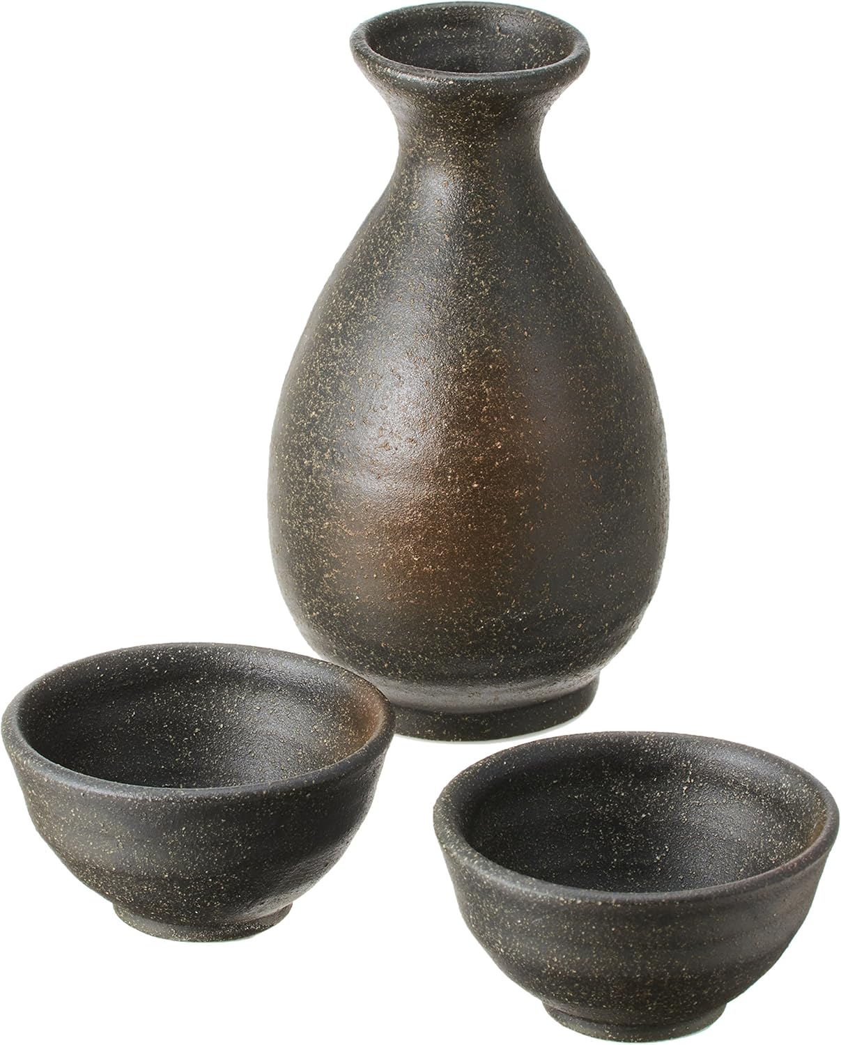 黑锈1号 酒壶&酒杯 2个套装 陶器 美浓烧